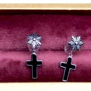 Sterling Silver Cross dangle Earrings